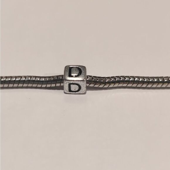 Silver D Spacer Charm for Pandora‎ Style Bracelet - Picture 2 of 5